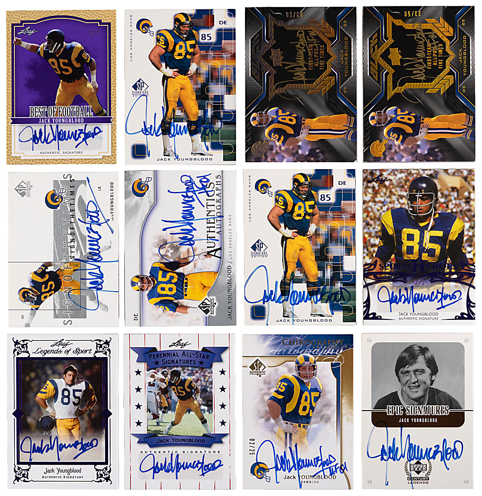 Jack Youngblood Certified Autograph Collection (84) with Complete/Near Runs