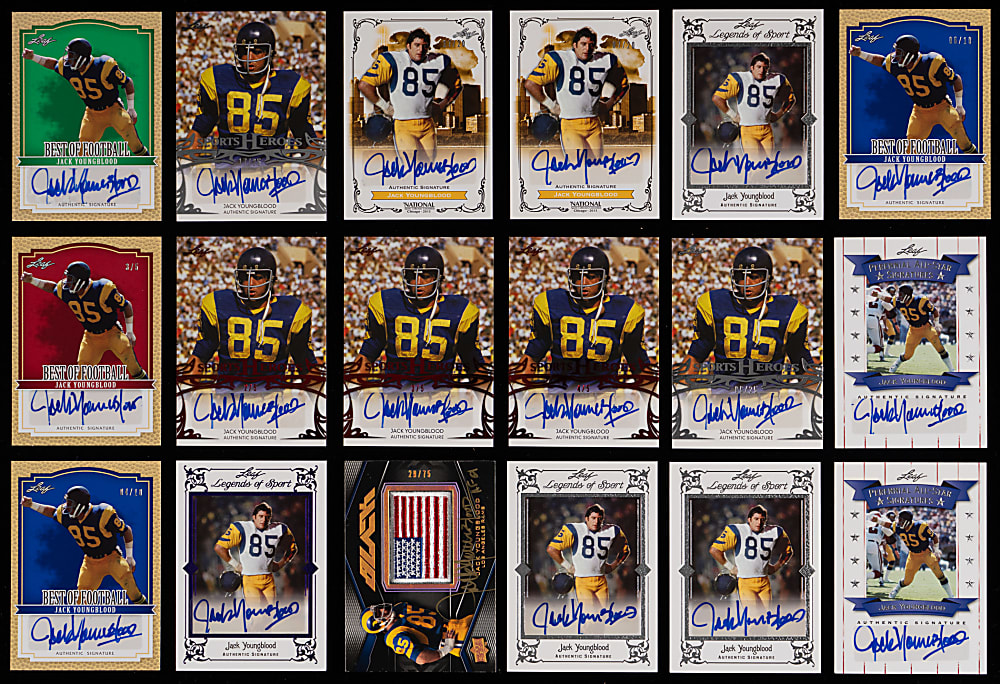 Jack Youngblood Certified Autograph Collection (84) with Complete/Near Runs