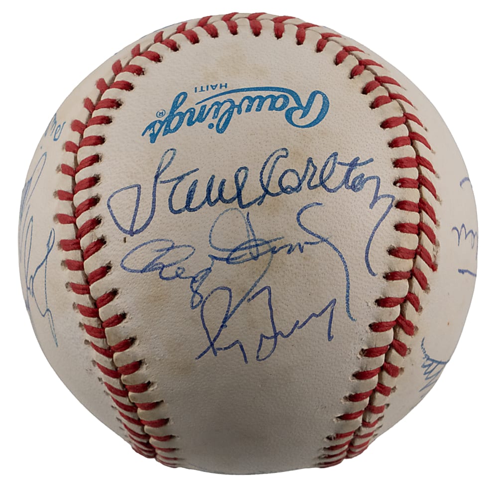 300 Win Club Multi-Signed OAL/Brown Baseball with (12) Signatures - Full JSA LOA