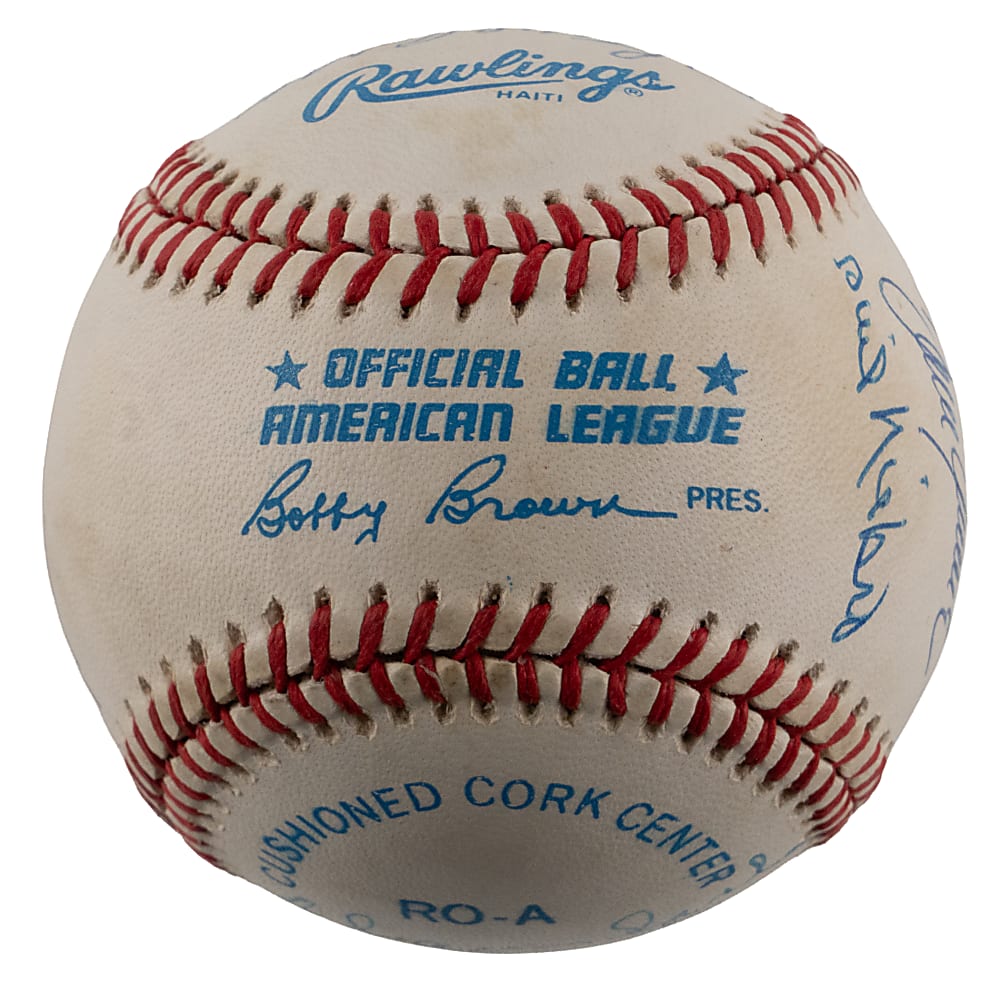 300 Win Club Multi-Signed OAL/Brown Baseball with (12) Signatures - Full JSA LOA