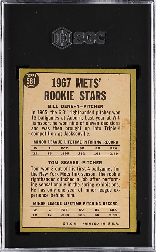 1967 Topps #581 Tom Seaver Rookie SGC Authentic-Altered