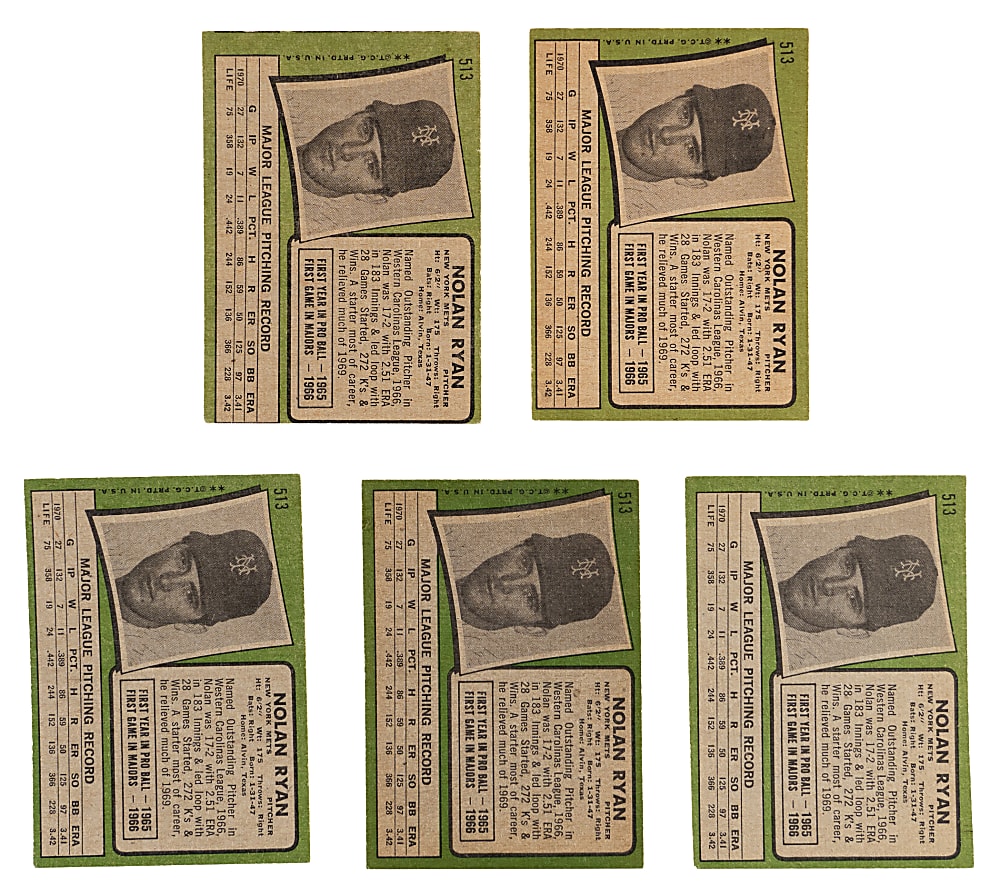 1971 Topps #513 Nolan Ryan Group (5)