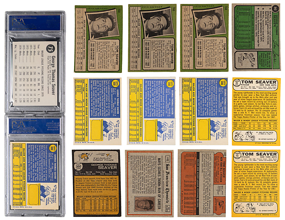 1968-1975 Tom Seaver Collection (14) with (2) PSA Graded
