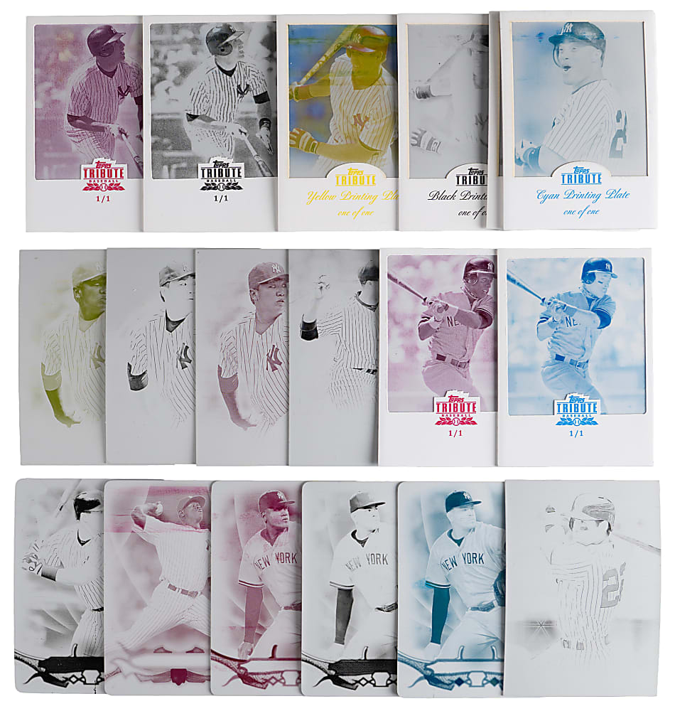 2009-2016 Topps Tribute New York Yankees #1/1 Printing Plate Collection (32) with (2) Thurman Munson, (2) Alex Rodriguez & Complete/Near Player Runs