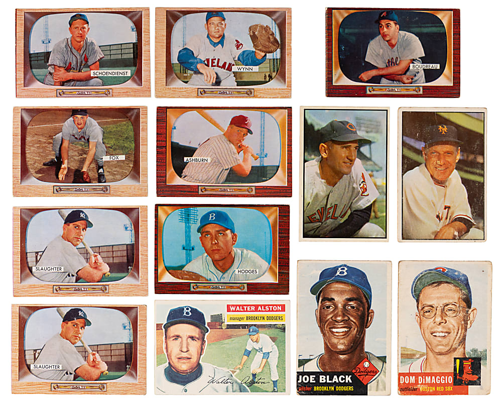 1951-1956 Topps & Bowman Shoebox Collection (450+) with (281) 1955 Bowman & (15) Hall of Famers