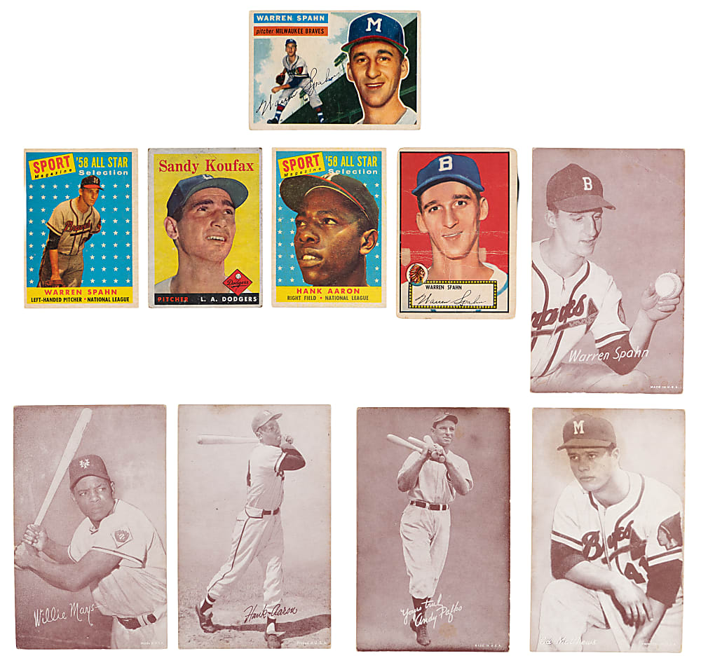 1939-1958 Hall of Fame & Star Collection (14) with (6) Hank Aaron Including 1956 Topps SGC Graded Gray & White Back Pair