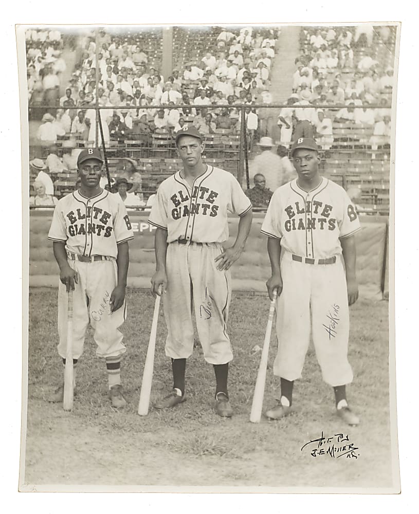 Circa 1940-1941 Baltimore Elite Giants (Negro Leagues) Original J.E. Miller Photograph PSA/DNA Type I with Biot, Curry & Hoskins