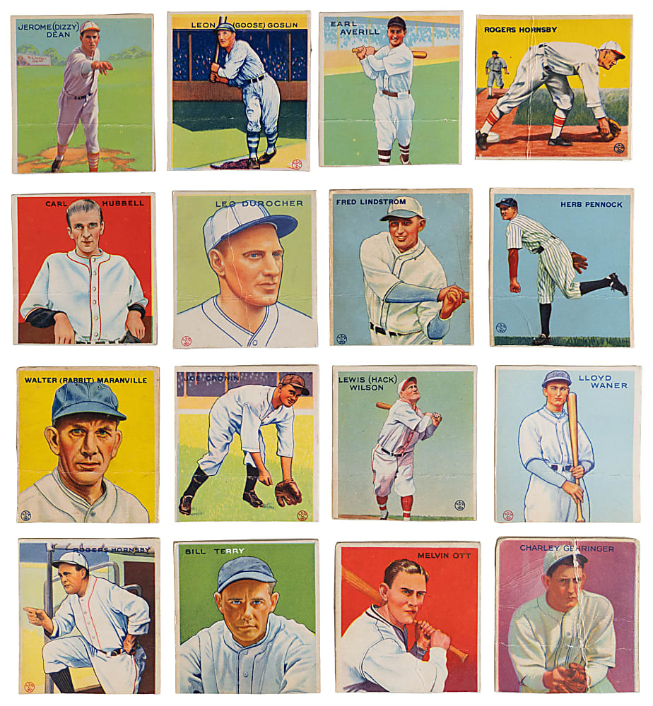 1933 Goudey Starter Set (108/240) with (24) Hall of Famers Including (2) Hornsby, Dean & Ott
