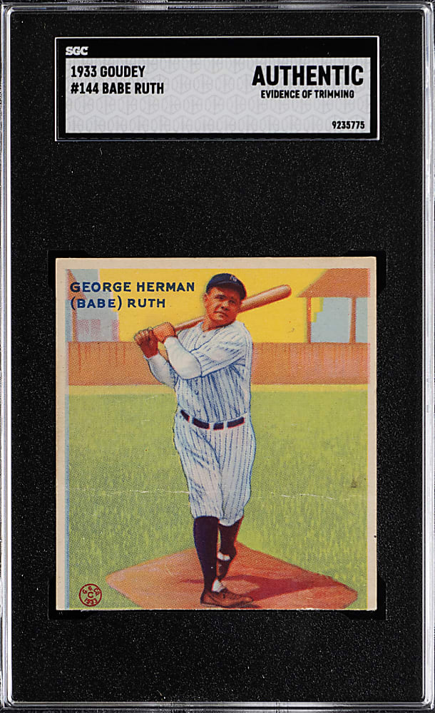 1933 Goudey #144 Babe Ruth SGC Authentic