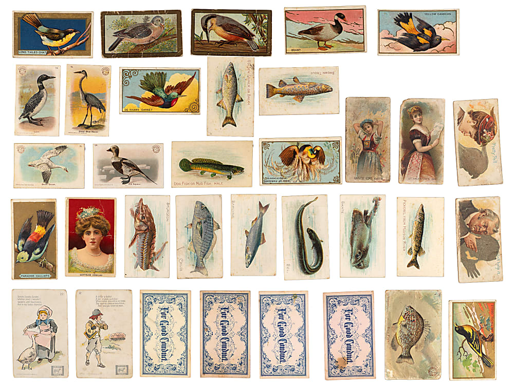 1880s-1920s Mostly Non-Sport Collection (58) with Booker Indian, Burley Battleships & Red Sun Pugilist