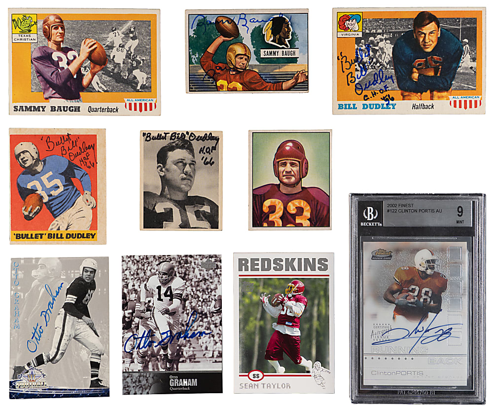 Washington Redskins "80 Greatest" (Plus Otto Graham) Collection (38) with (26) Signed Including (3) Baugh (1 Signed) & (2) Graham Signed