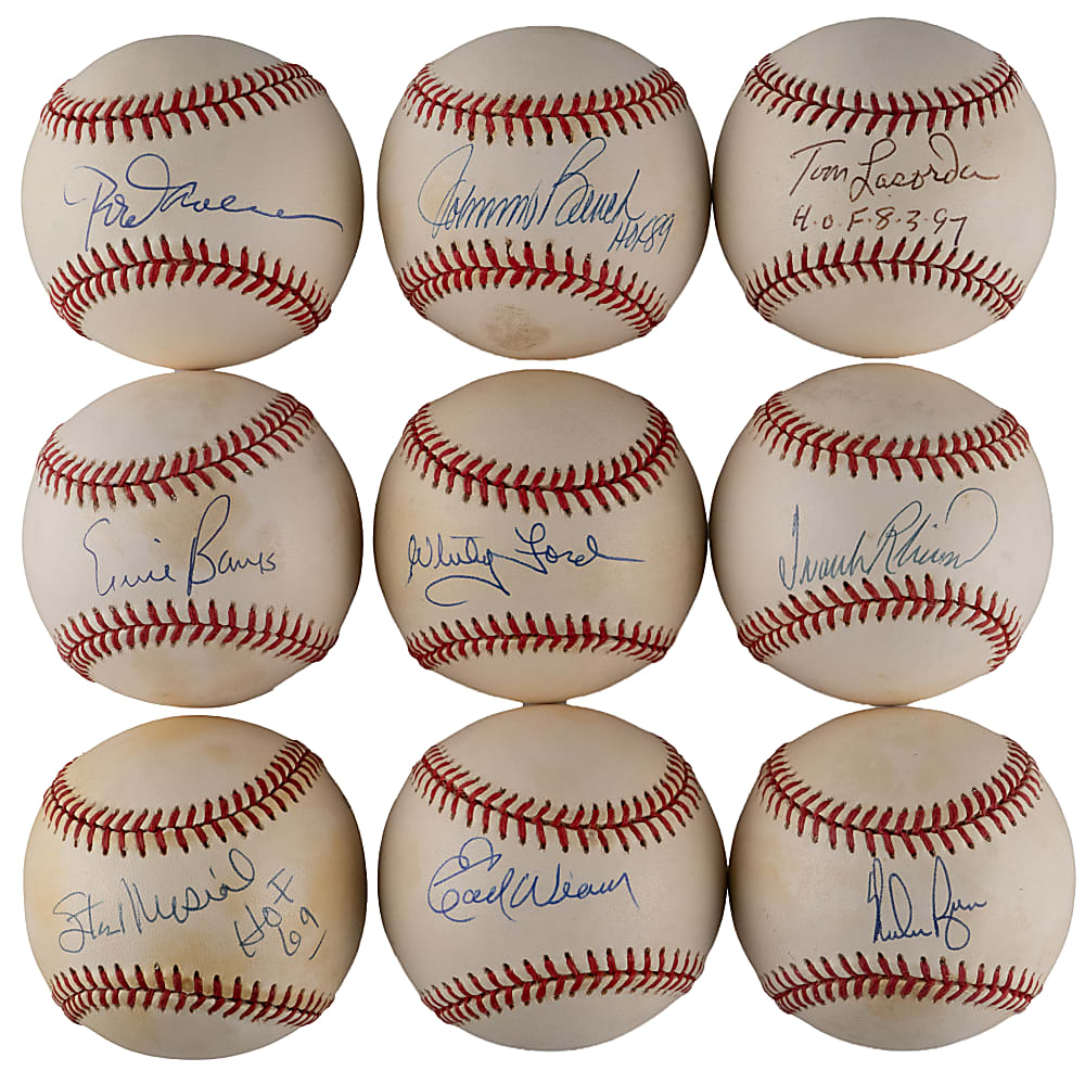 Hall of Fame Single-Signed Baseball Collection (30) - All Individually Certed