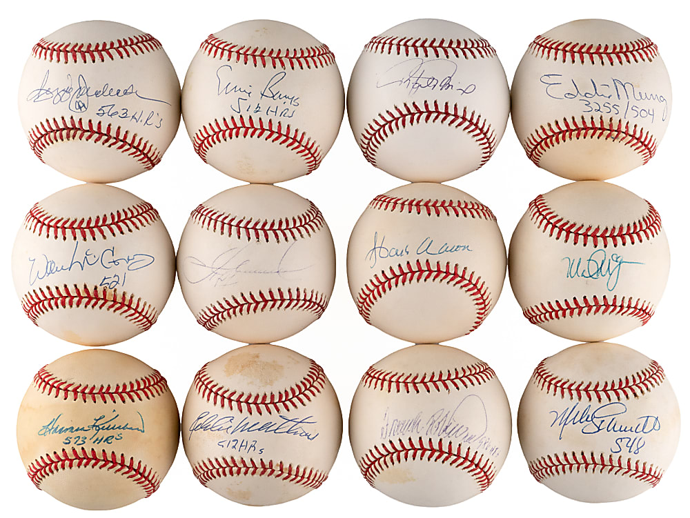 500 Home Run Club Single-Signed Baseball Collection (12) with Hank Aaron & Eddie Murray 500/3000