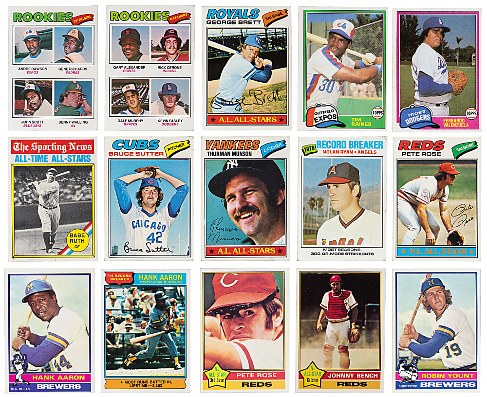 1975-1982 Topps & Traded Complete/Near Set Collection (7) - (2,899 Total Cards) with 1982 Topps Traded #98 Cal Ripken Rookie