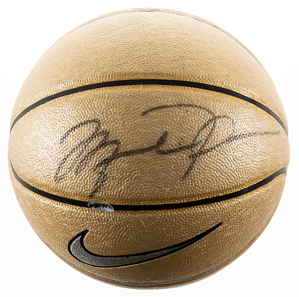 Michael Jordan Signed Nike Gold Youth Camp Basketball - UDA COA