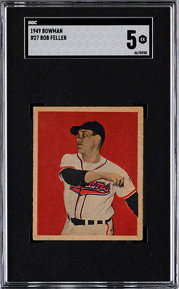 1949 Bowman #27 Bob Feller SGC EX 5