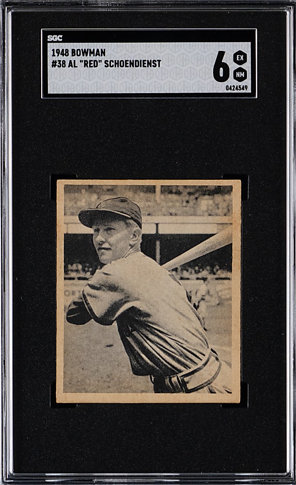 1948 Bowman #38 Red Schoendienst Rookie SGC EX/NM 6