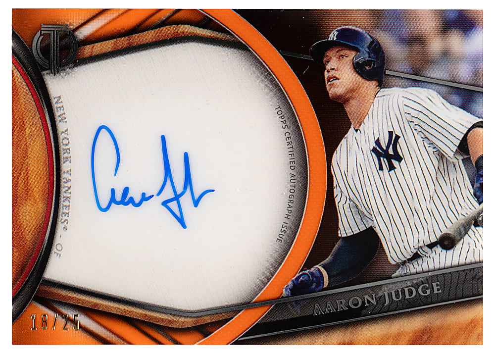 2018 Topps Tribute Aaron Judge Certified Autograph (Home Jersey) Pose Orange Parallel #/25
