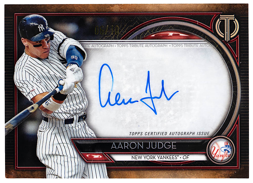 2020 Topps Tribute Aaron Judge Certified Autograph Red Parallel #06/10