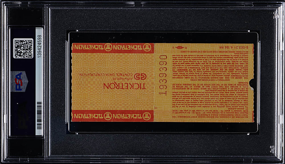 Iconic November 17th, 1984 Chicago Bulls vs. Philadelphia 76ers Ticket Stub - PSA VG 3 - Michael Jordan's 1st Game in Air Jordan 1's!!