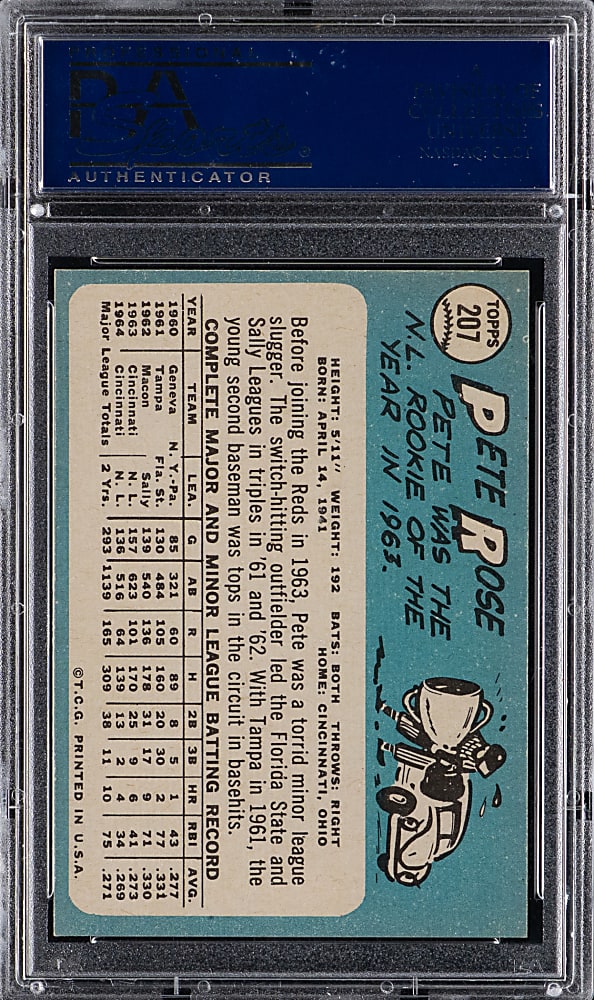 1965 Topps #207 Pete Rose PSA NM-MT 8