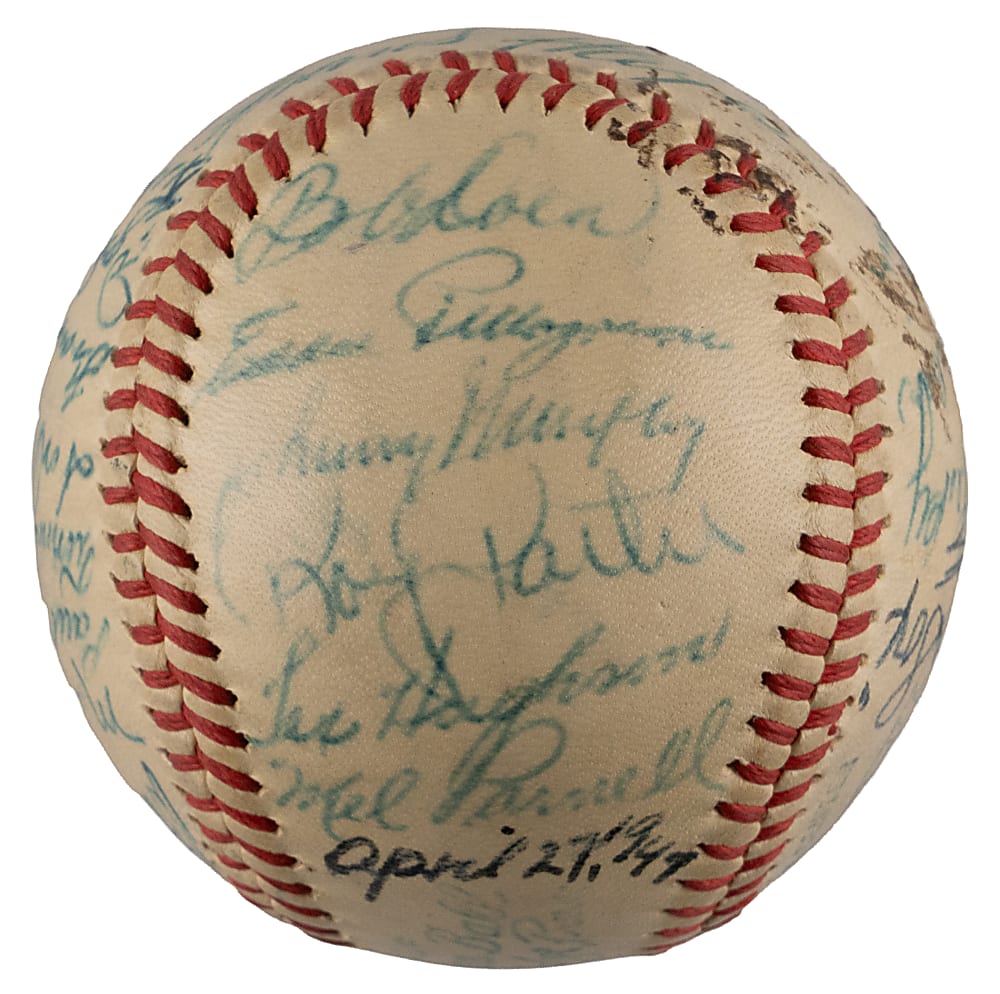 1947 Boston Red Sox Team-Signed OAL/Harridge Baseball with (28) Signatures Including Ted Williams & Joe Cronin - Full JSA LOA