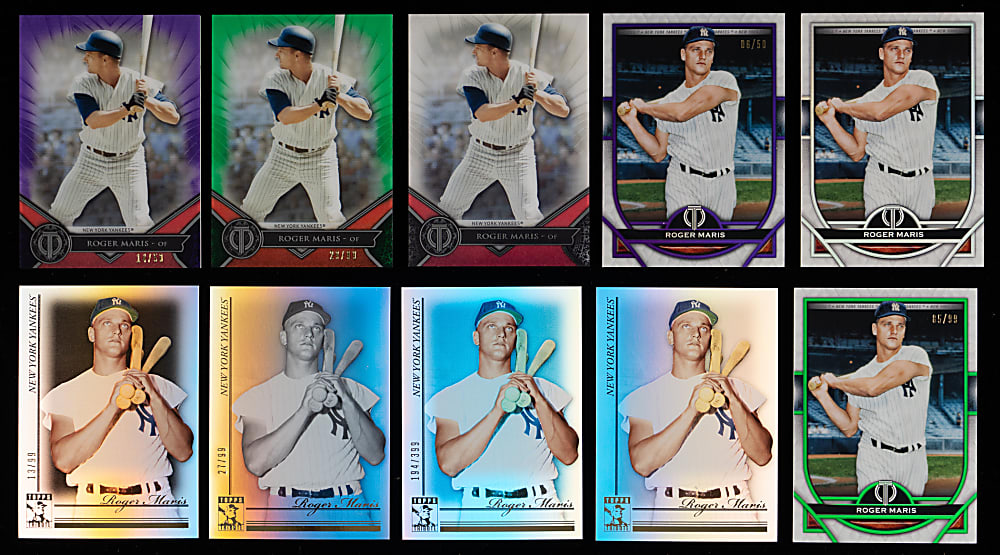 2010-2021 Topps Tribute Roger Maris Rainbow Set Trio - (16 Total Cards)