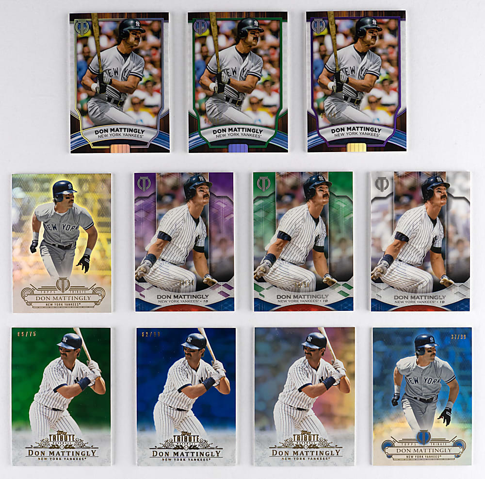 2013-2022 Topps Tribute Don Mattingly Near Rainbow Set Quartet with (3) #1/1 - (23 Total Cards)