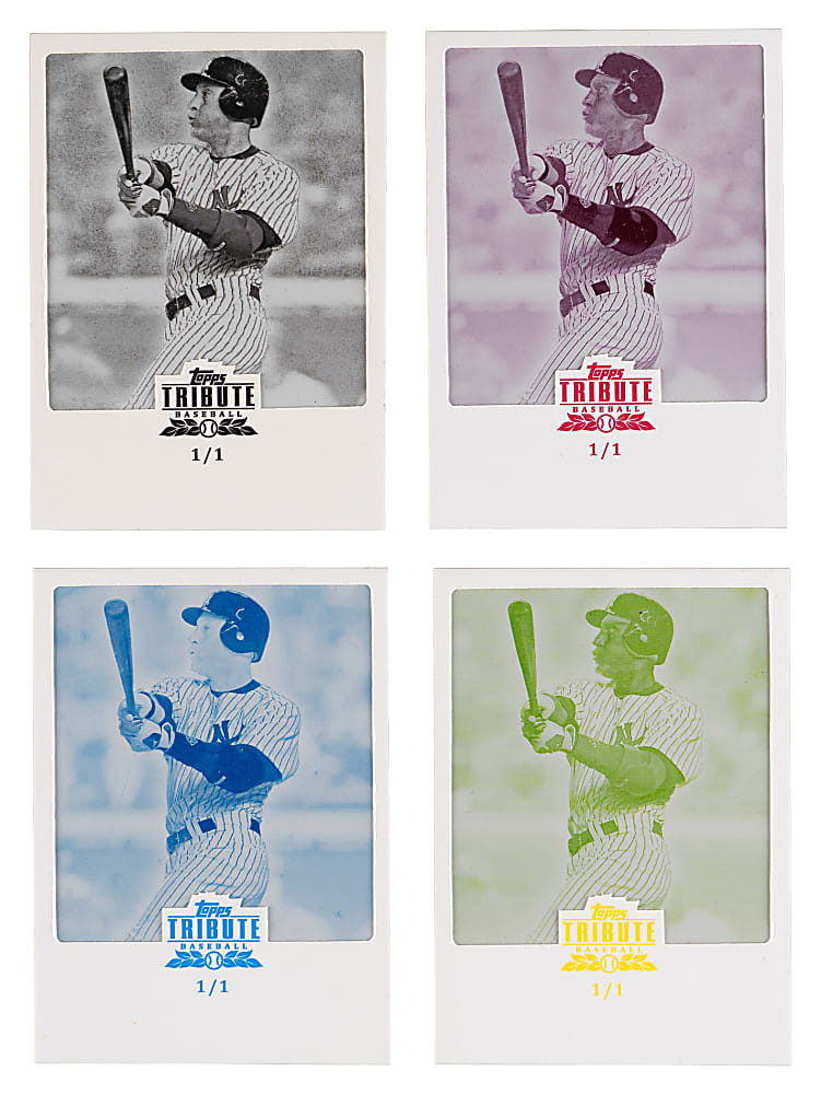 2013 Topps Tribute #25 Derek Jeter #1/1 Printing Plate Complete Set (4)