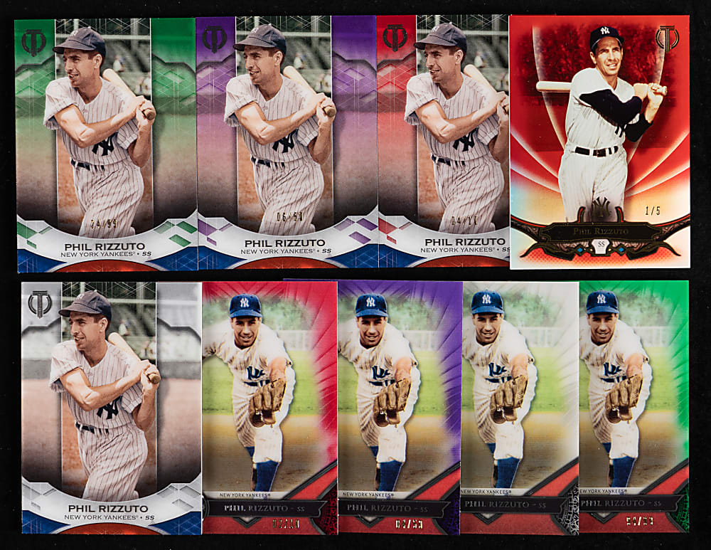 2010-2019 Topps Tribute Phil Rizzuto Complete/Near Rainbow Set Collection (25) Different with (8) #1/1 Including Superfractor