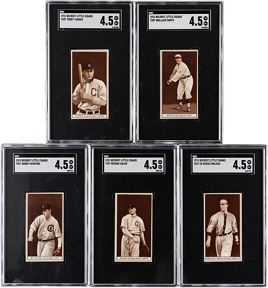 1912 T207 Brown Background SGC VG/EX+ 4.5 Graded Group (5)