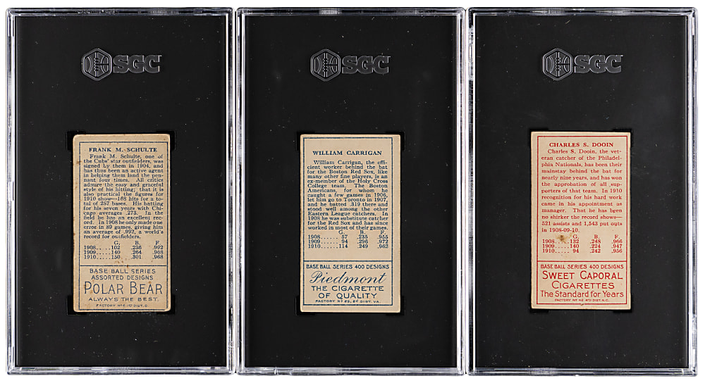 1911 T205 Gold Border SGC FAIR 1.5 to VG+ 3.5 Graded Collection (9) with Chief Bender & Miller Huggins