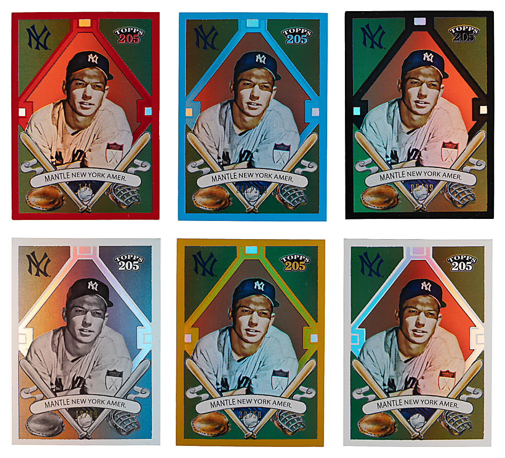 2010 Topps Tribute #82 Mickey Mantle Rainbow Set (6)