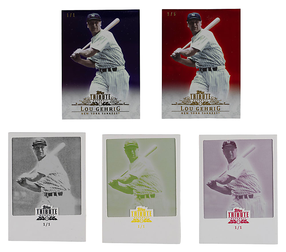 2013 Topps Tribute #88 Lou Gehrig Rainbow Set (10) with (4) #1/1