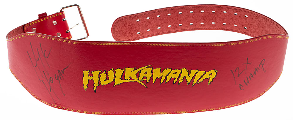 Hulk Hogan Signed & "12X Champ" Inscribed Weight Belt with PSA COA
