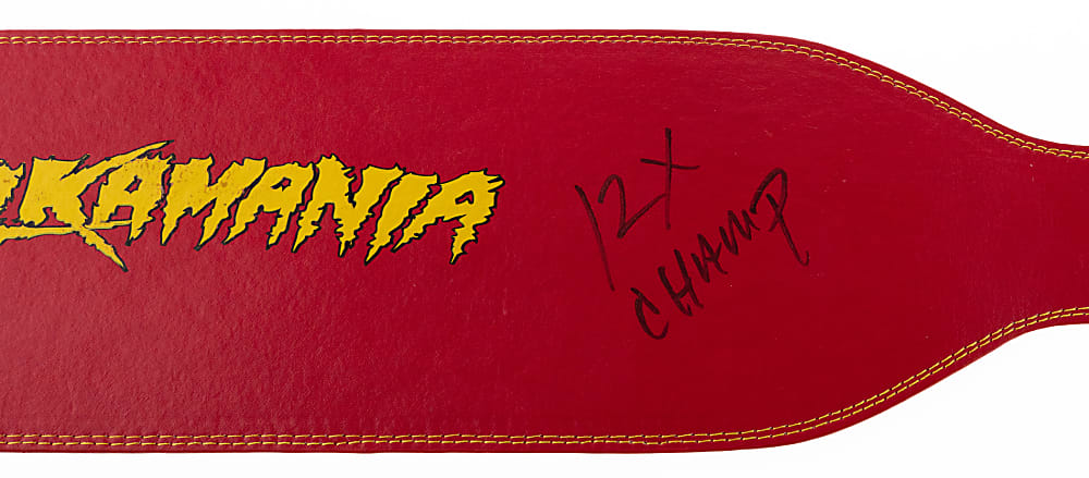 Hulk Hogan Signed & "12X Champ" Inscribed Weight Belt with PSA COA
