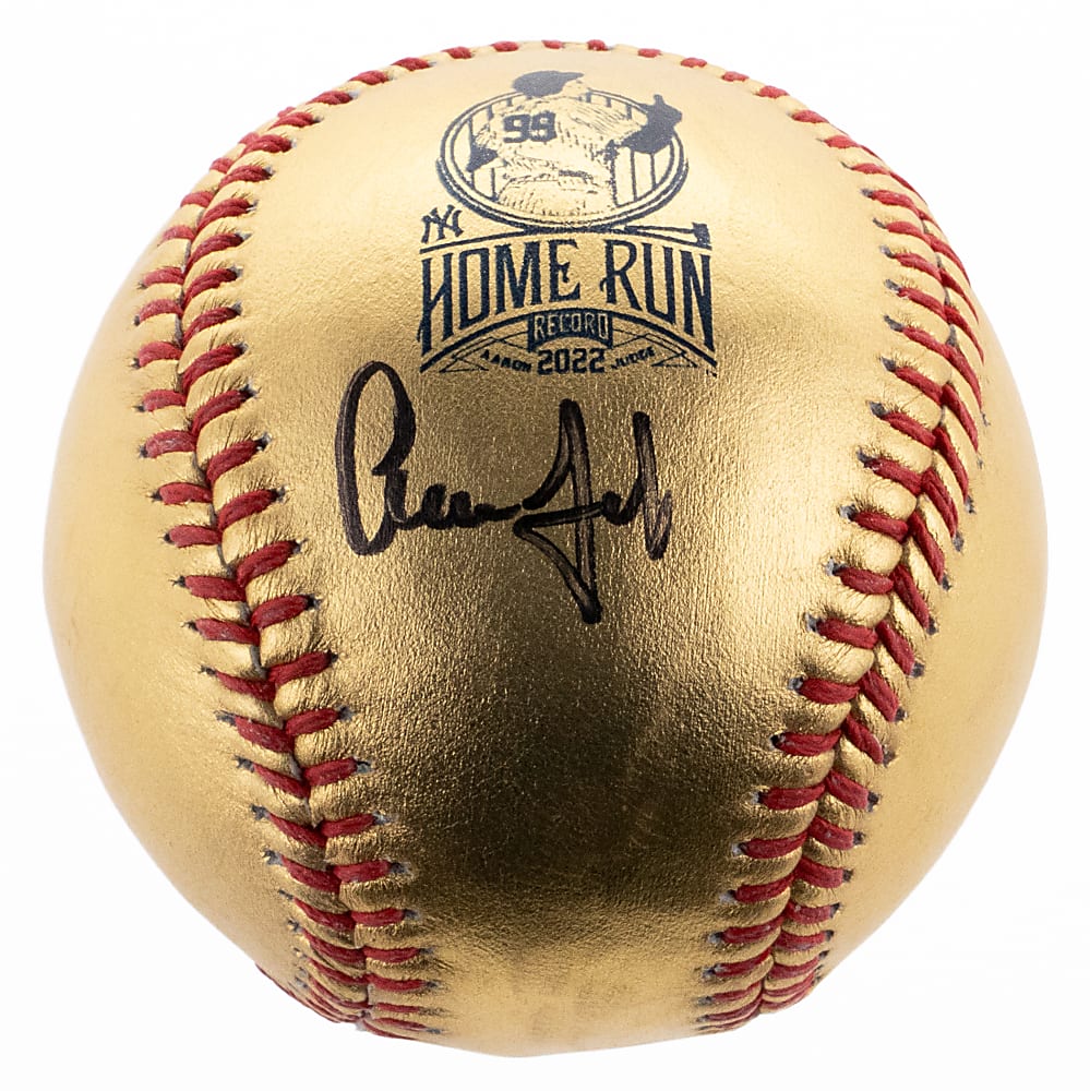 2022 Aaron Judge Signed Home Run Record Limited Edition (#64/99) Gold OML Baseball - Fanatics & MLB