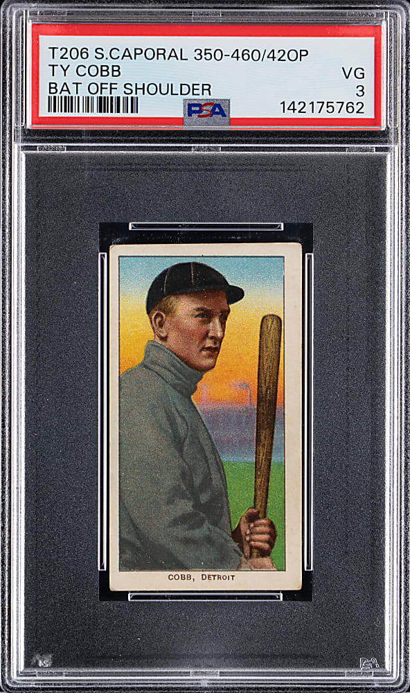 1909-1911 T206 White Border Ty Cobb Bat off Shoulder PSA VG 3