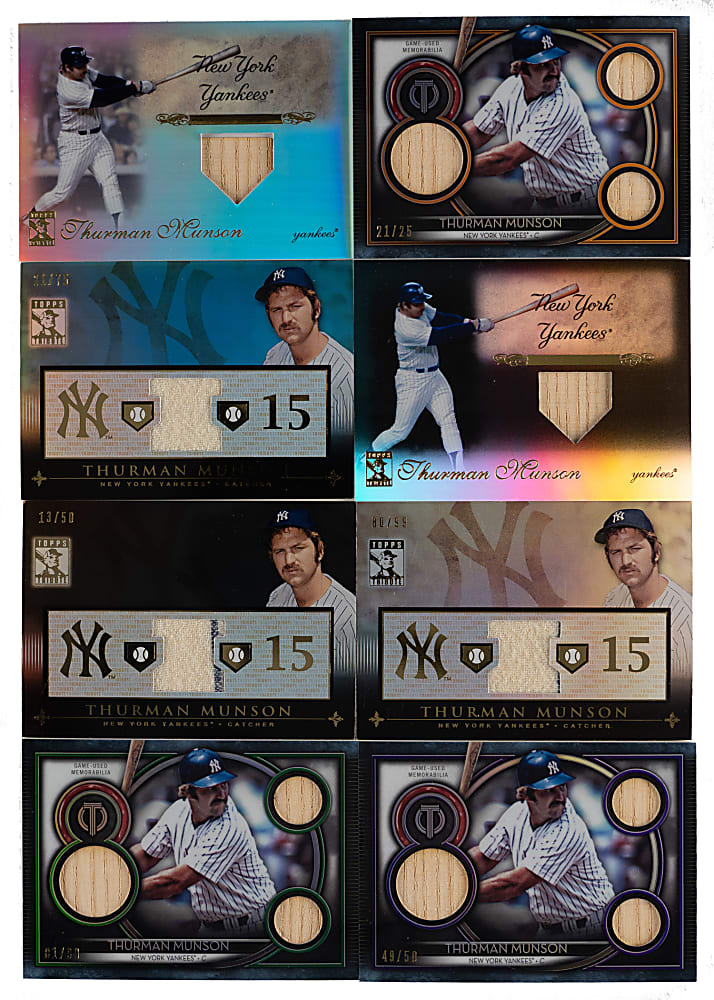 2009-2020 Topps Tribute Thurman Munson Relics Complete/Near Rainbow Sets (3) - (14 Total Cards)