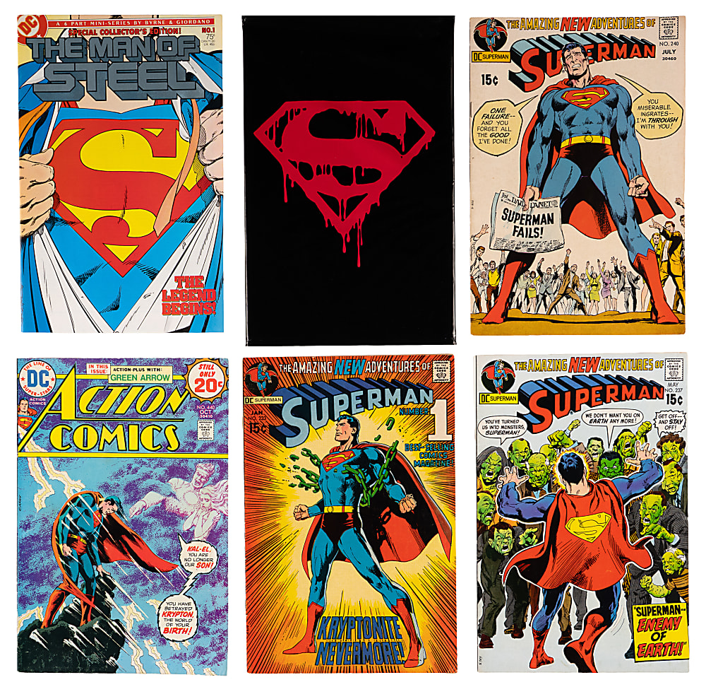 1960s-1990s DC Comic Collection (74) with Superman #233 Neal Adams Cover & CGC 8.5 Superman #240