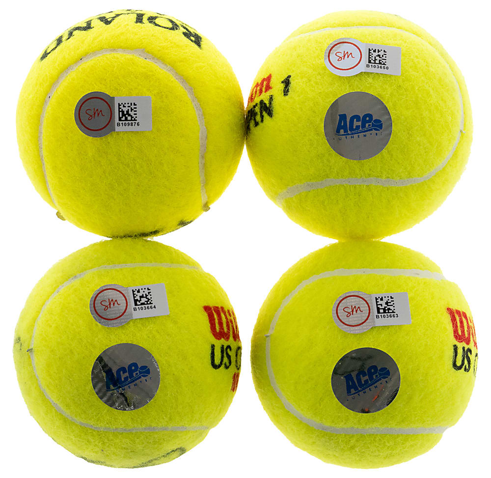 Tennis Ball Single-Signed Quartet with Roger Federer, Stefi Graf & John McEnroe - Ace Authentic