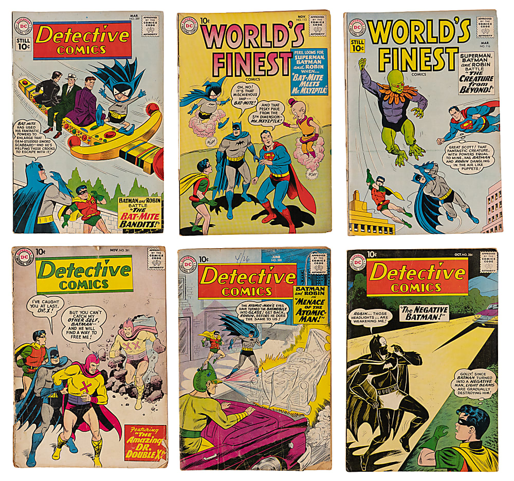 1955-1961 DC Batman Related Comics (18) with (10) Detective Comics & (8) World's Finest