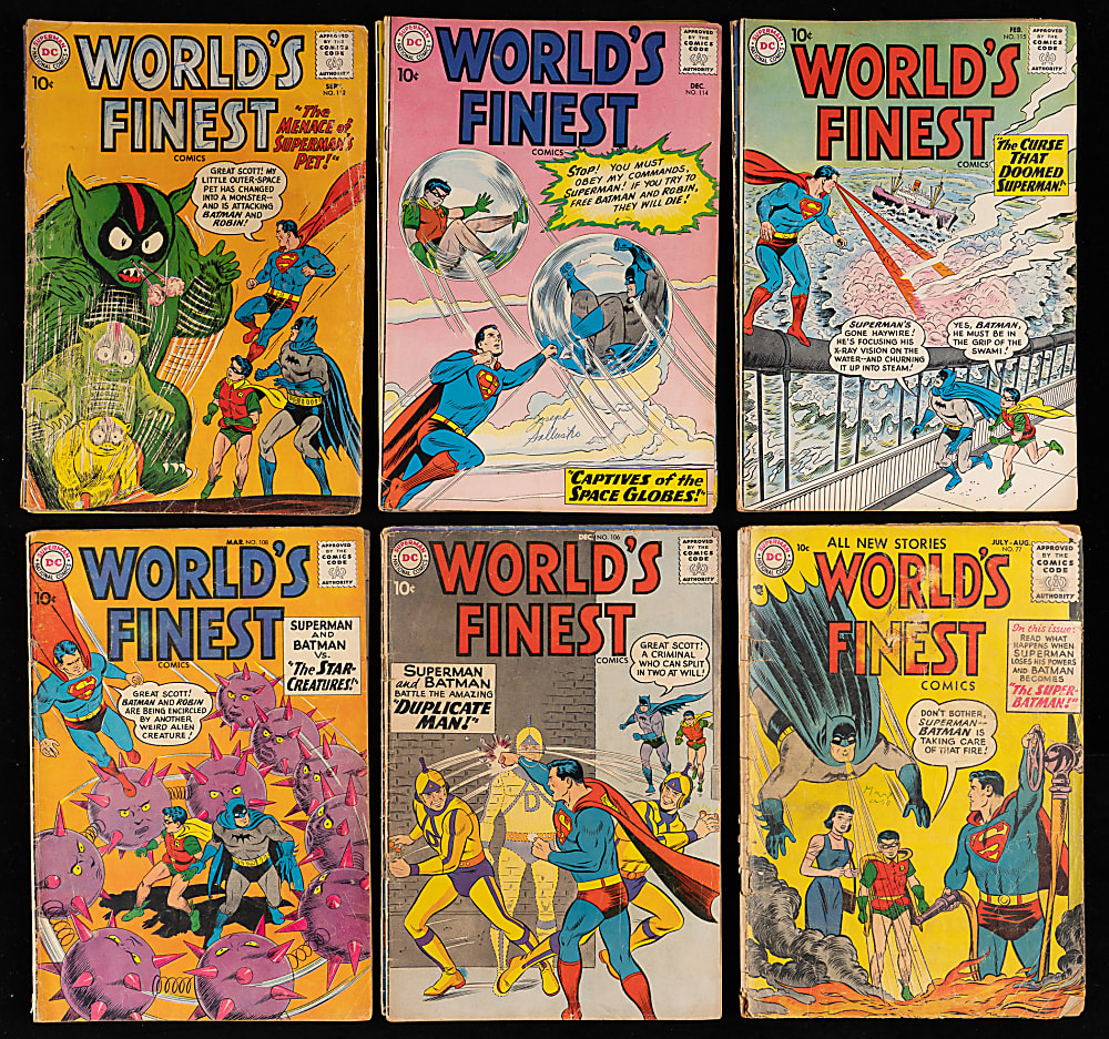 1955-1961 DC Batman Related Comics (18) with (10) Detective Comics & (8) World's Finest