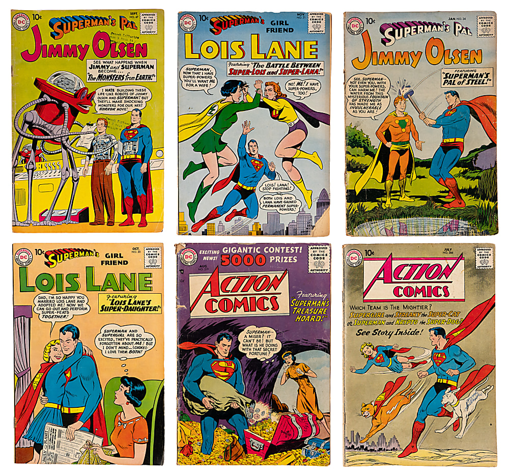 1956-1963 DC Superman Related Comics (27) with (12) Action Comics, (7) Lois Lane & (8) Jimmy Olsen