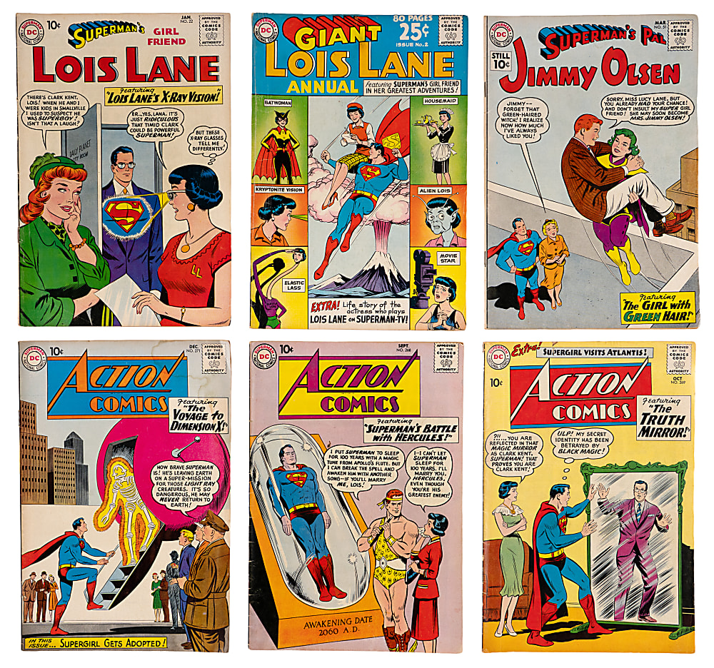 1956-1963 DC Superman Related Comics (27) with (12) Action Comics, (7) Lois Lane & (8) Jimmy Olsen