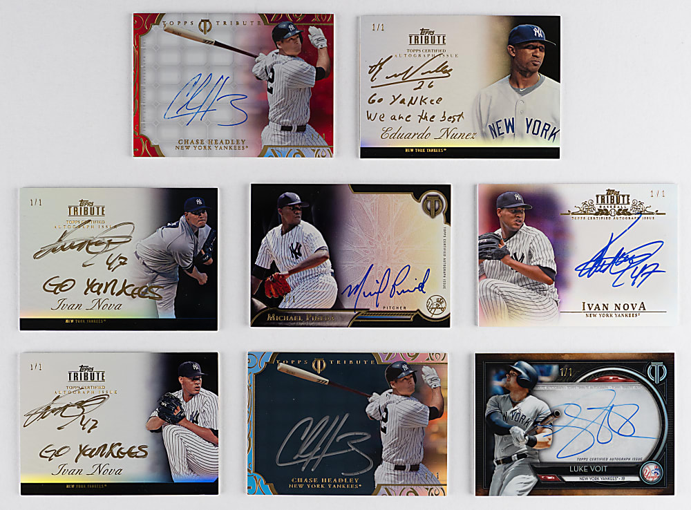 2012-2022 Topps Tribute New York Yankees #1/1 Certified Autographs (13) with (3) Onyx