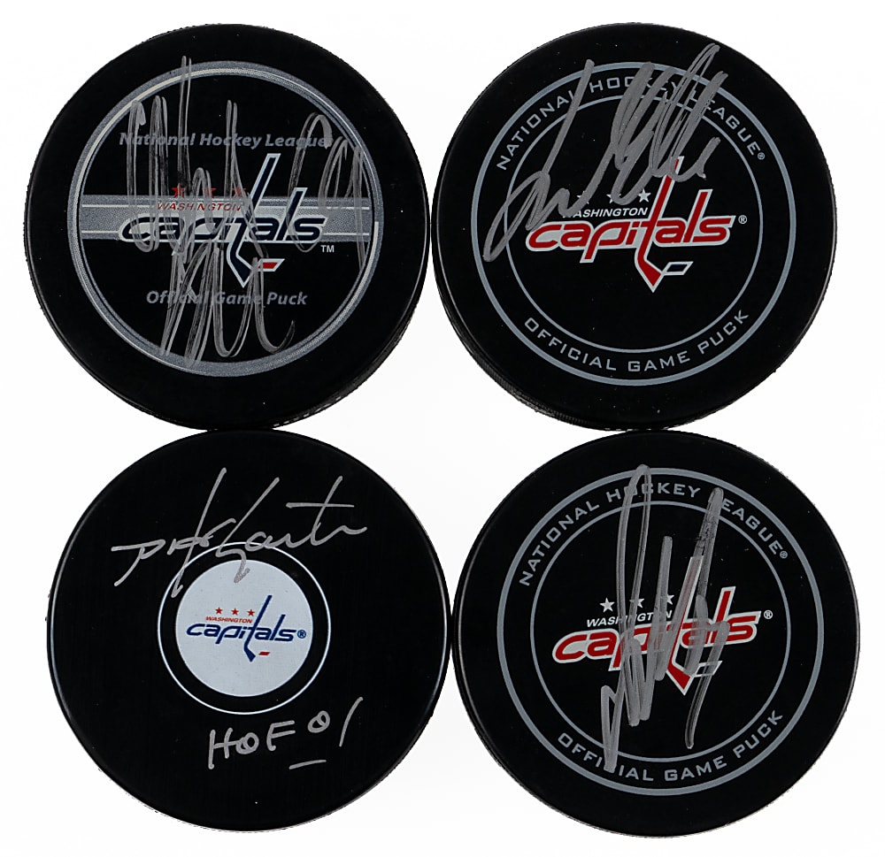 Washington Capitals Signed Hockey Pucks (14) with Backstrom, Gartner & Alex Ovechkin