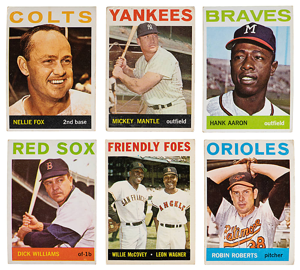1964 Topps Partial Set (302/587) with Mickey Mantle & Hank Aaron