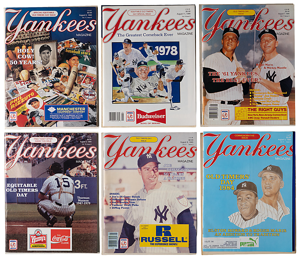 1959-1990 New York Yankees Old Timers Day Program Near Run (30) Plus Joe DiMaggio Signed 1966 Edition