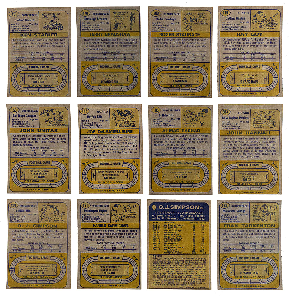 1974 Topps Football Complete Set (528)